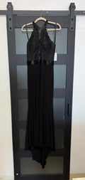 Black Sherri Hill 51899 gown with beaded,lace bust detail