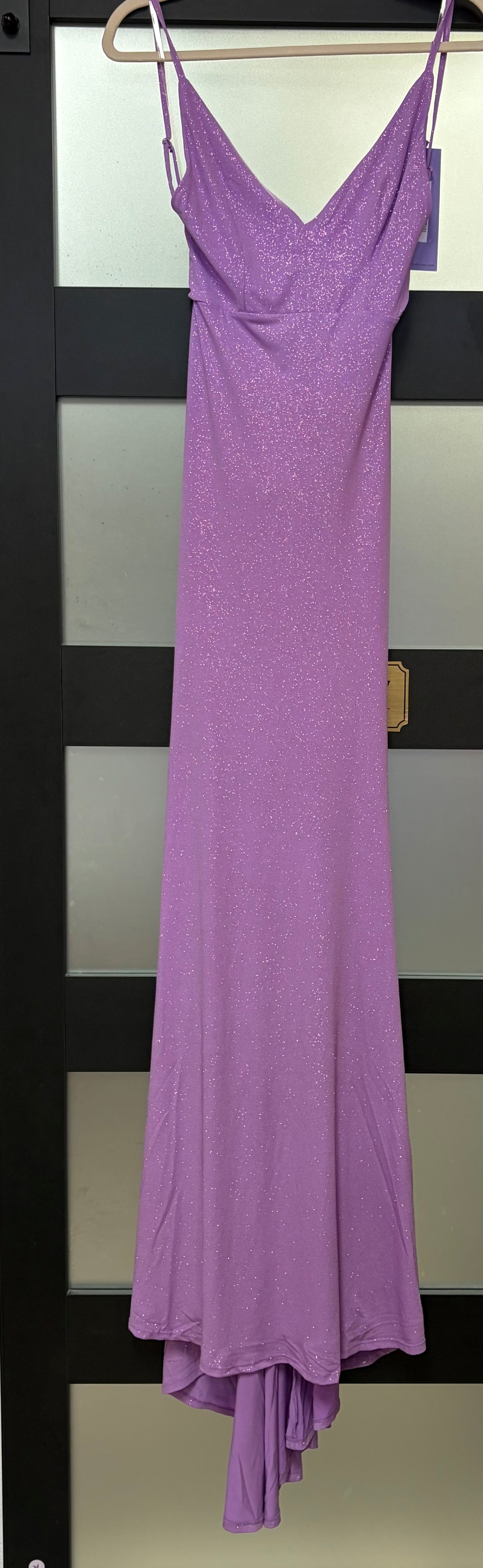 LaDivine BD4001 Lavender Shimmer Cowl Neck Formal Gown