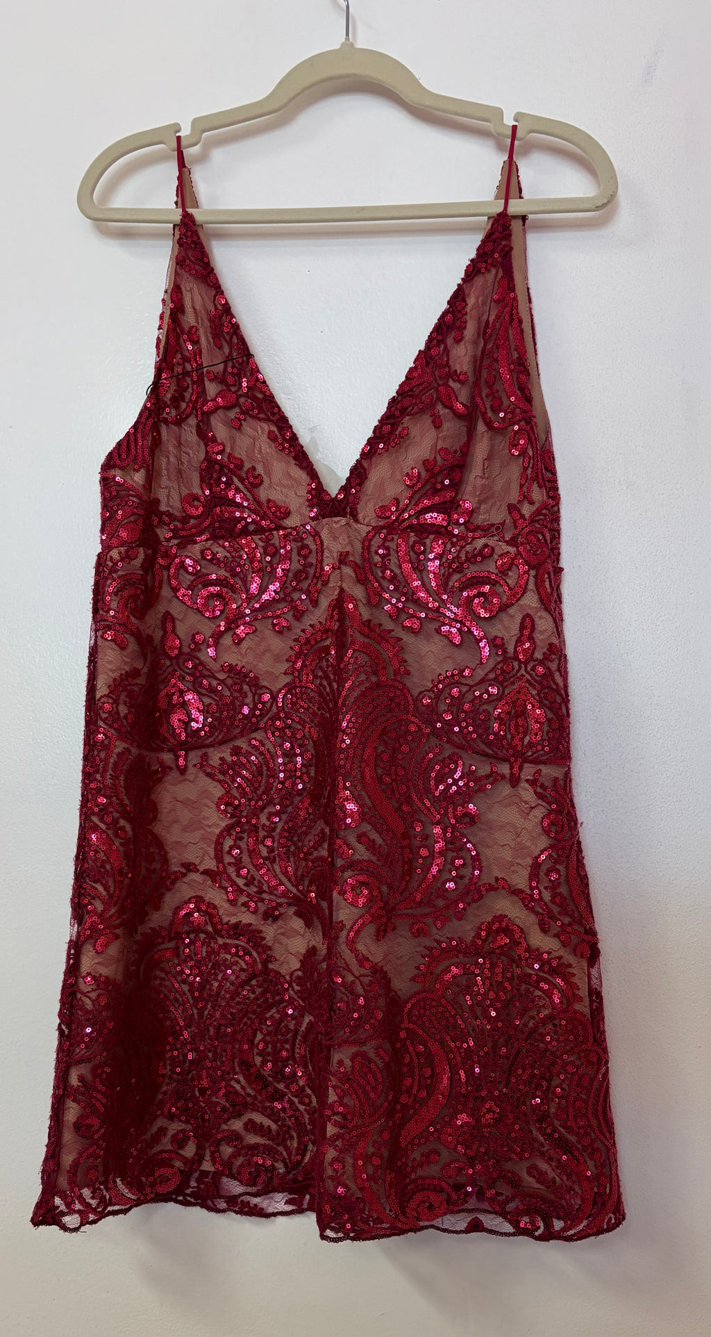 Free People Red Sequin Mini Dress