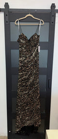 Rachel Allan gold sequin dress