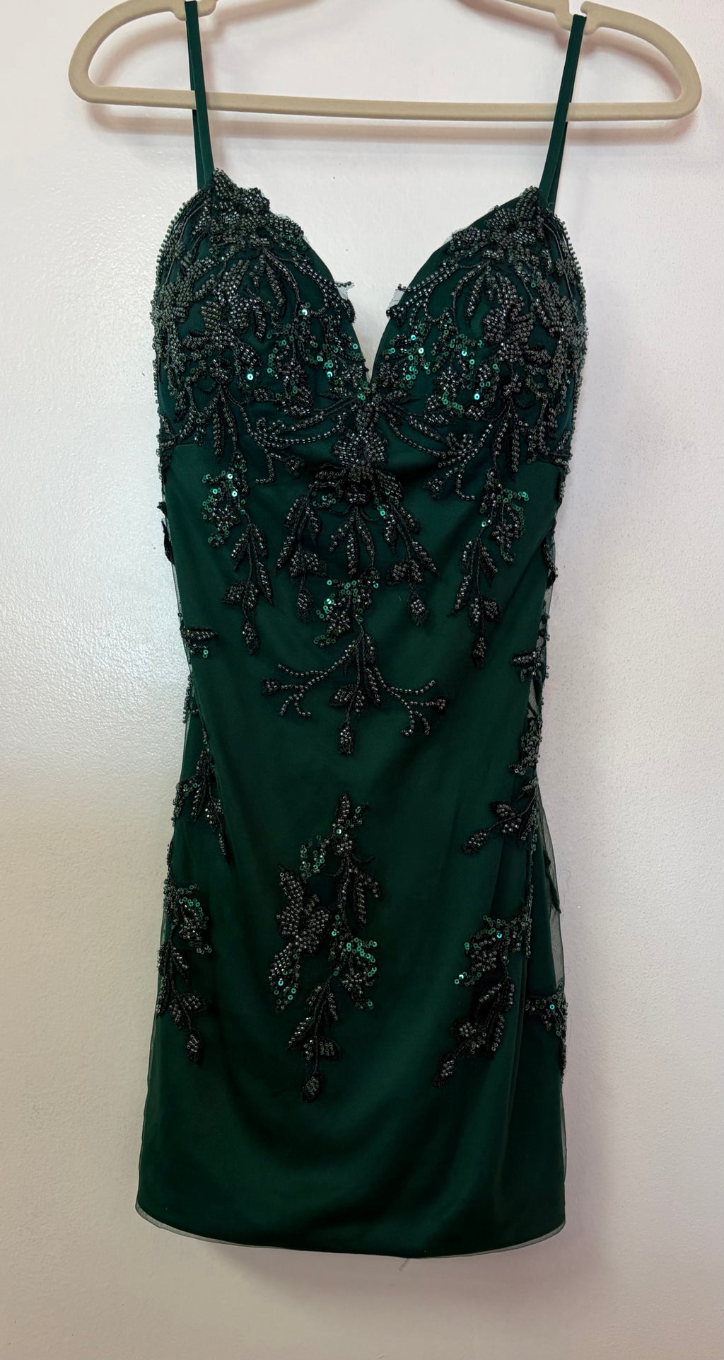 Faviana S10923 Emerald Beaded Cocktail Dress