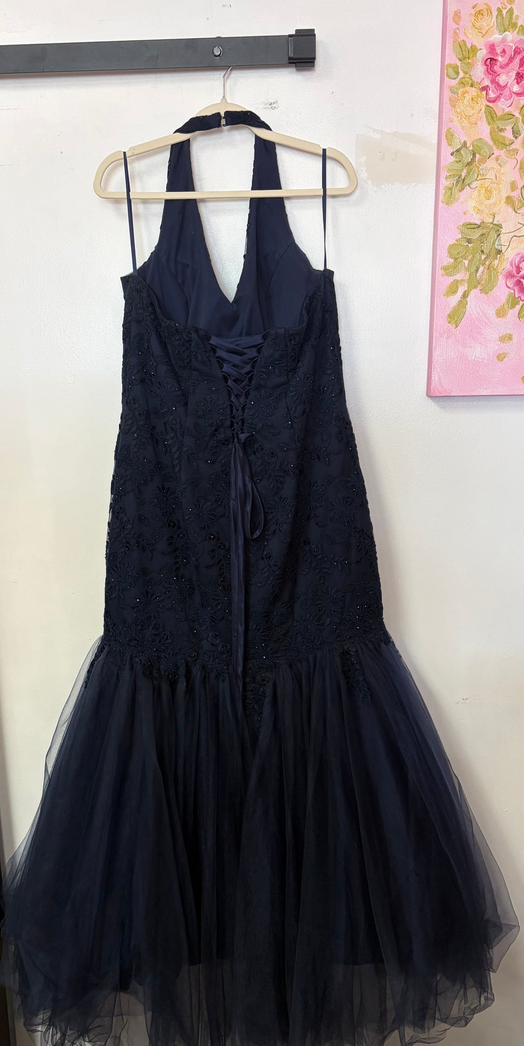 Tease Prom Navy Halter Mermaid Gown