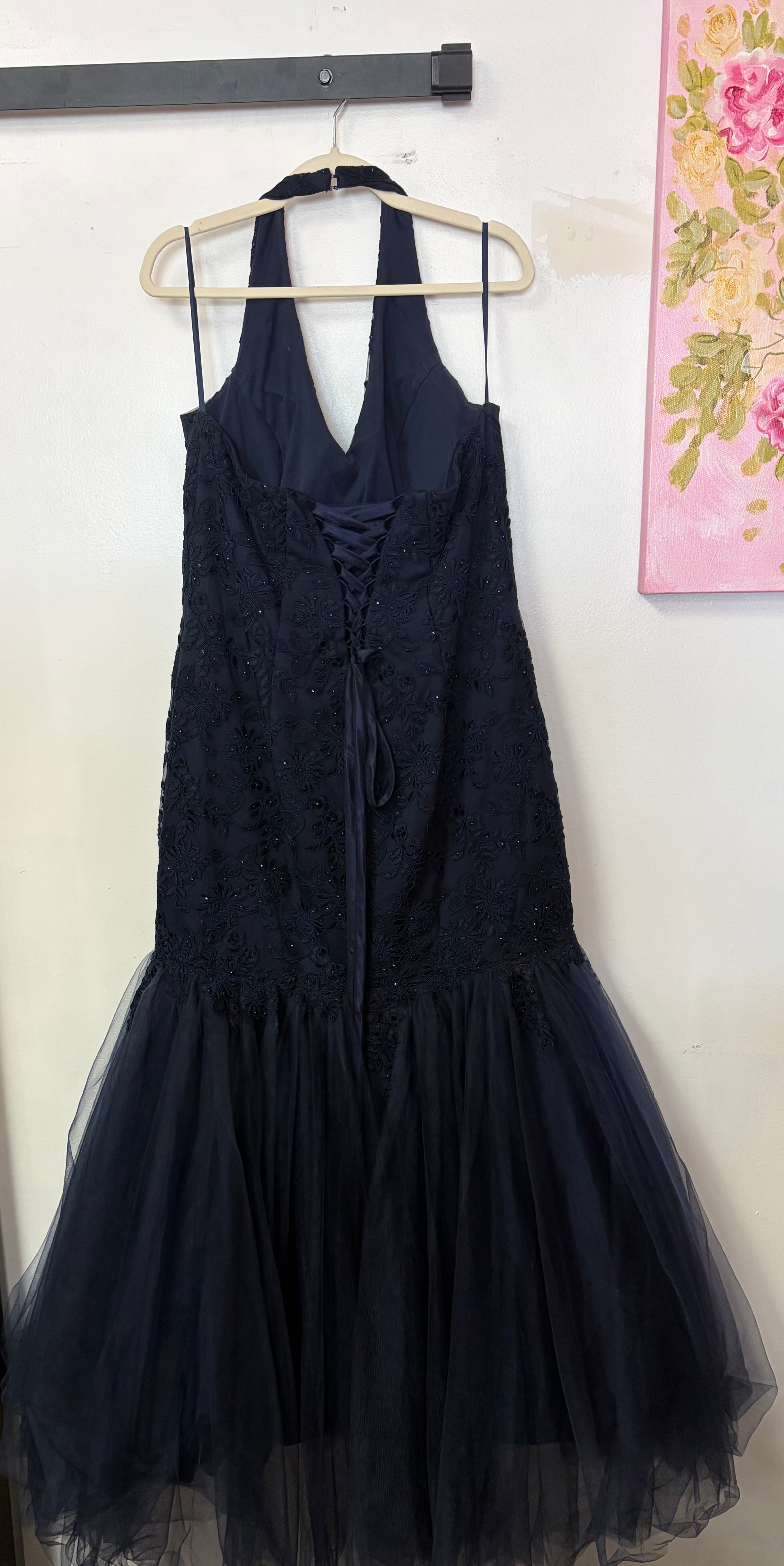 Tease Prom Navy Halter Mermaid Gown