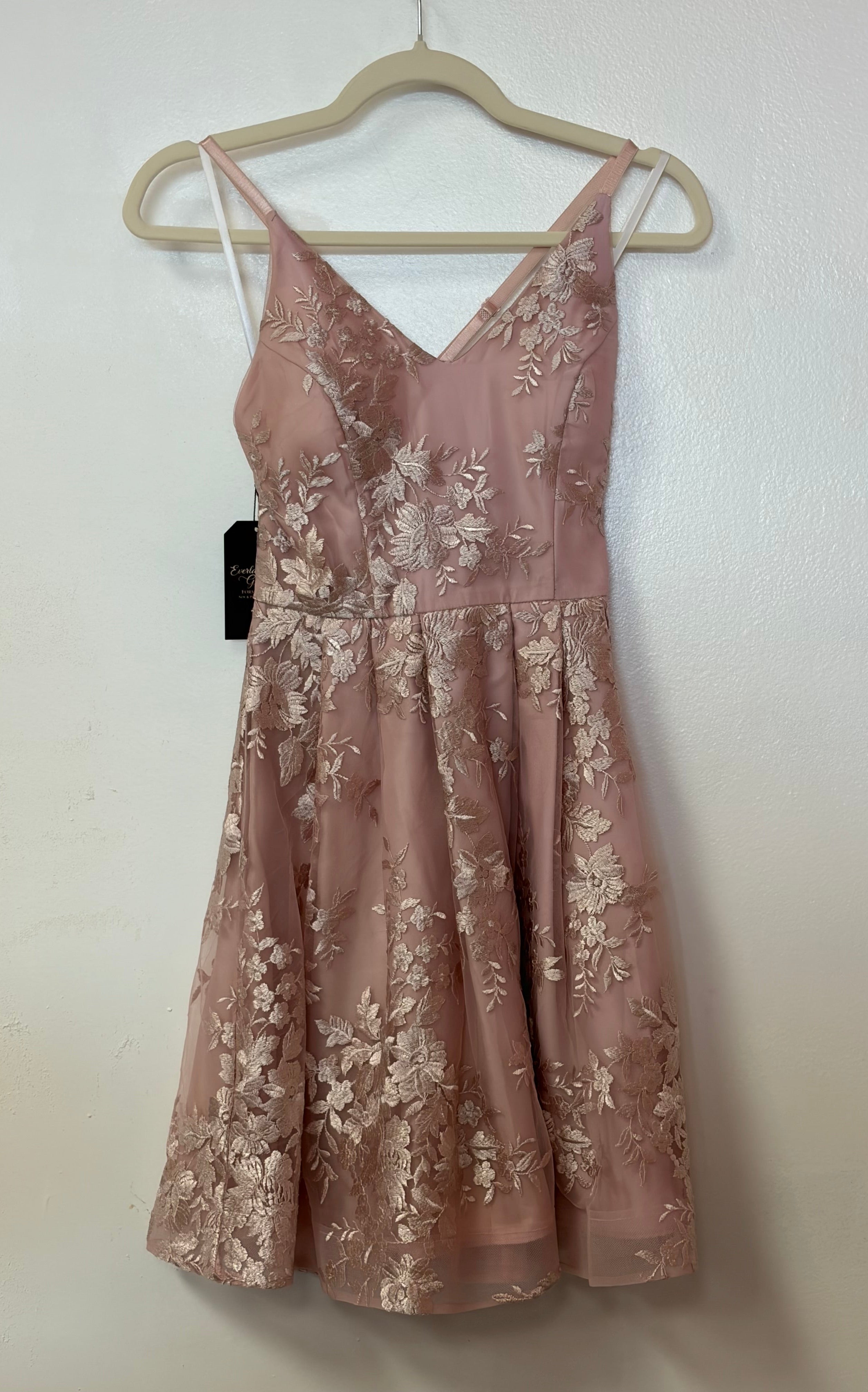 BCX Blush Floral Lace Fit & Flare Dress