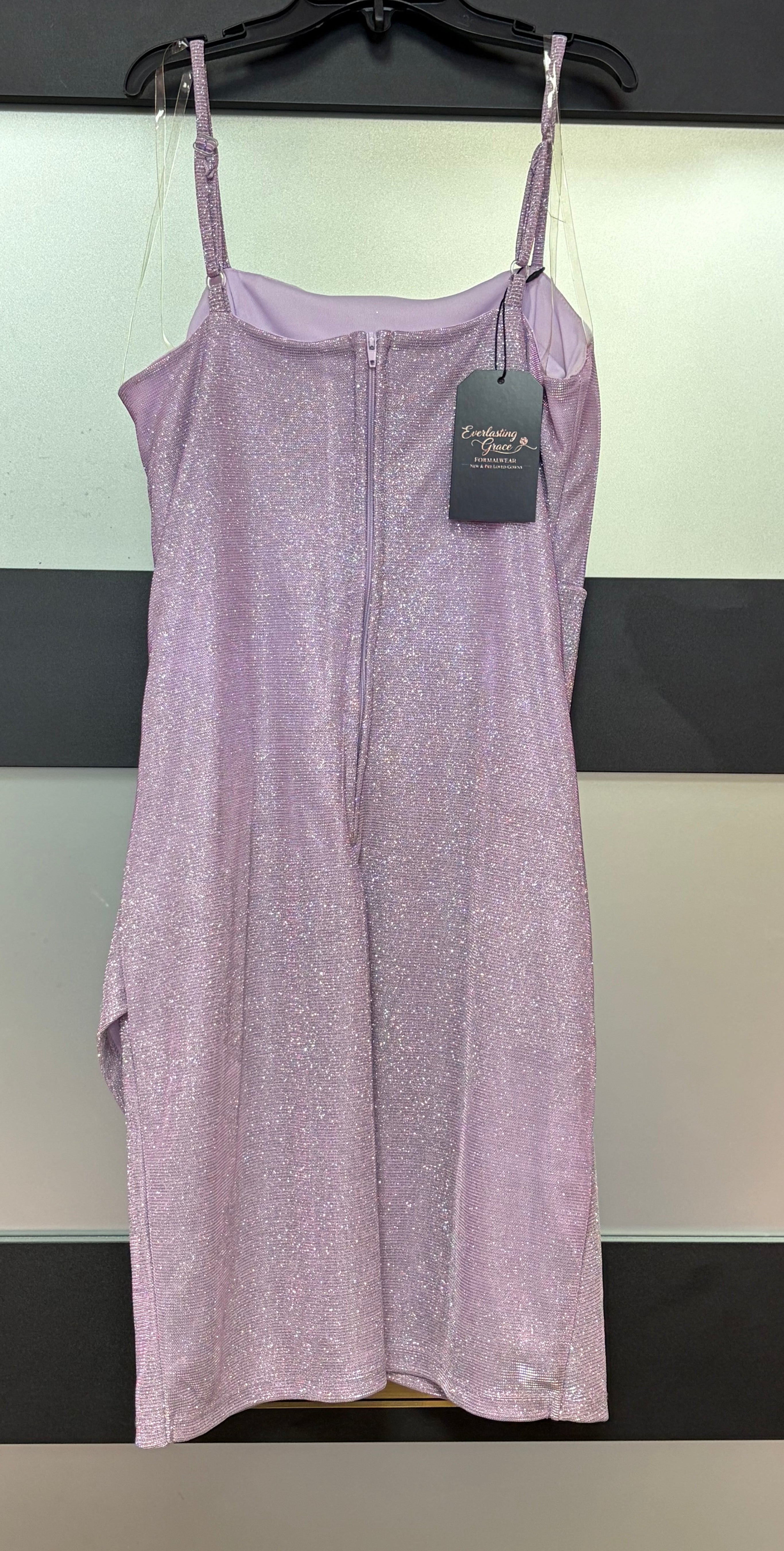 Midnight Doll Lilac Glitter Ruched Bodycon Homecoming Dress