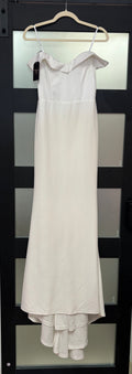 Lulus Ivory Off-the-Shoulder A-Line Bridal Gown with Button Back Detail
