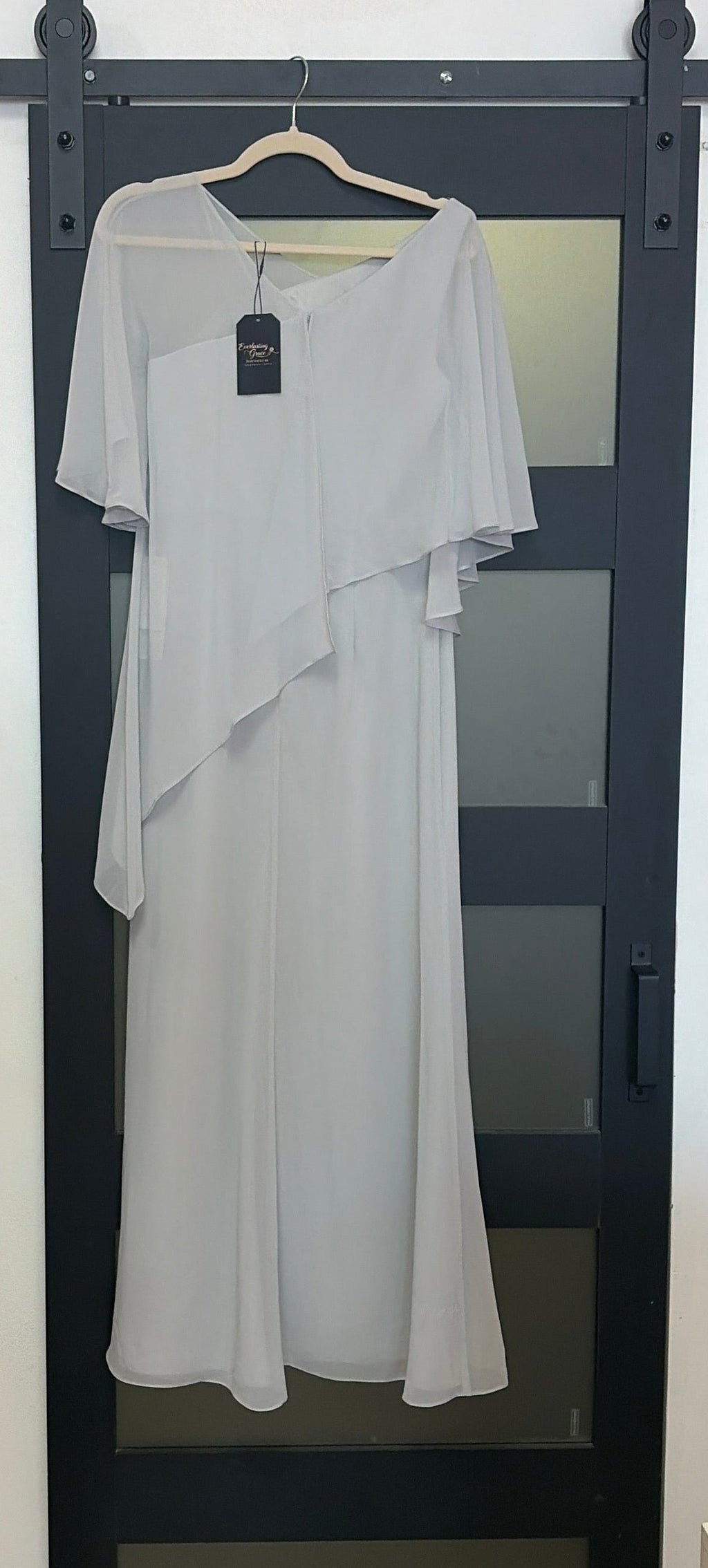 Light gray short sleeve gown
