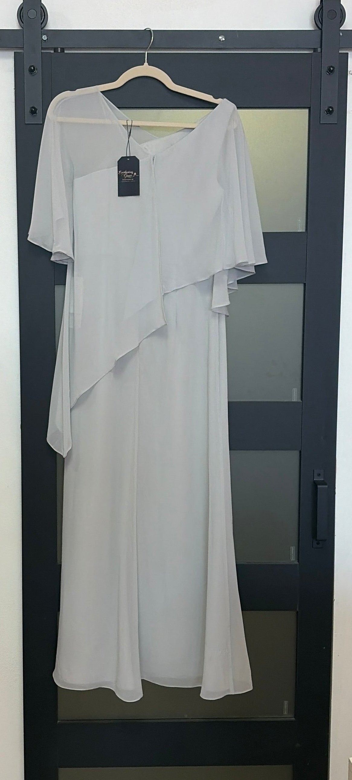 Light gray short sleeve gown