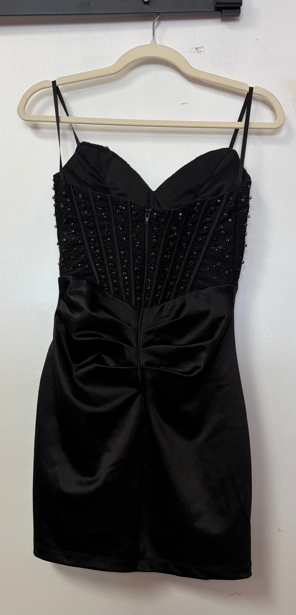 Windsor Black Rhinestone Corset Mini Dress