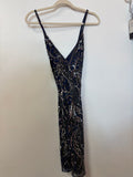 Navy Beaded Cocktail Dress with Art Deco Inspired Sequin