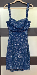 Windsor Blue Sequin Floral Lace Mini Dress