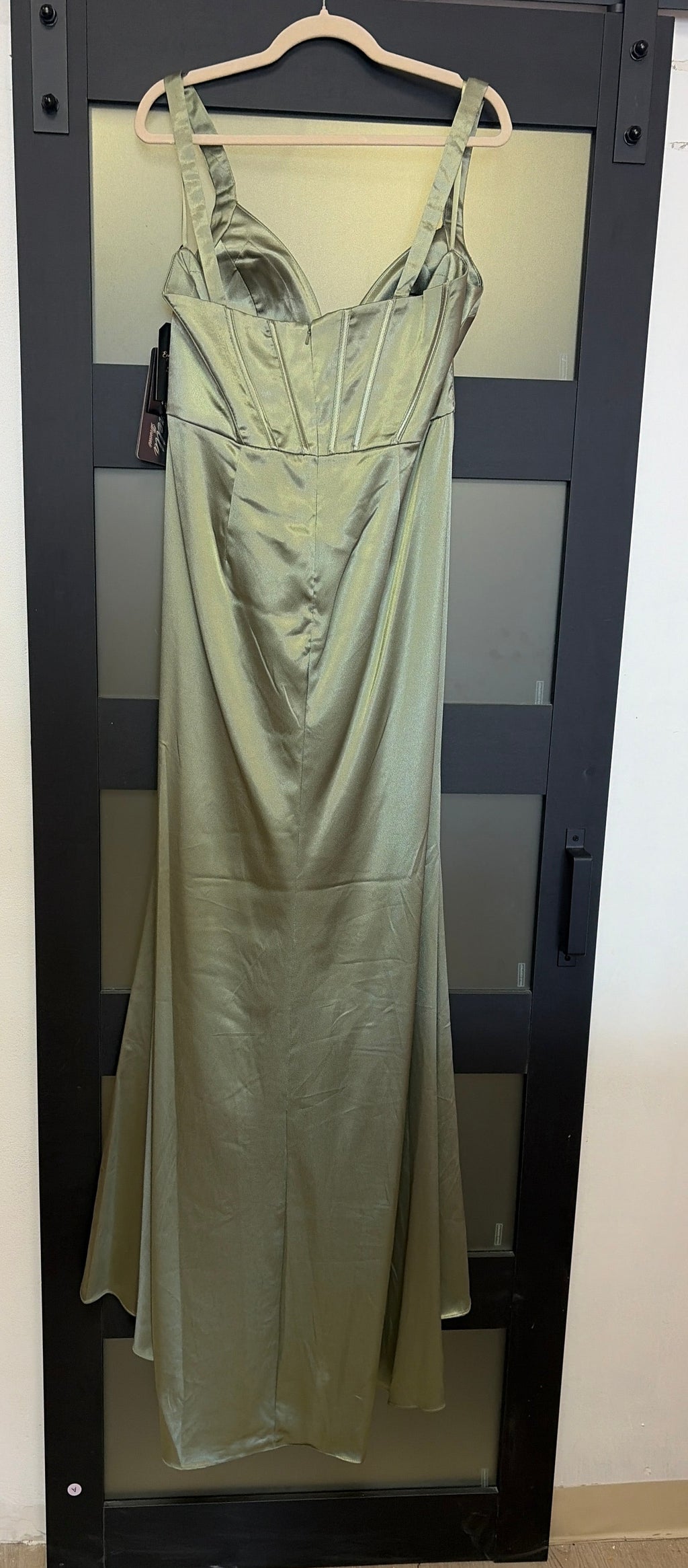 Olive green Cinderella Divine evening gown