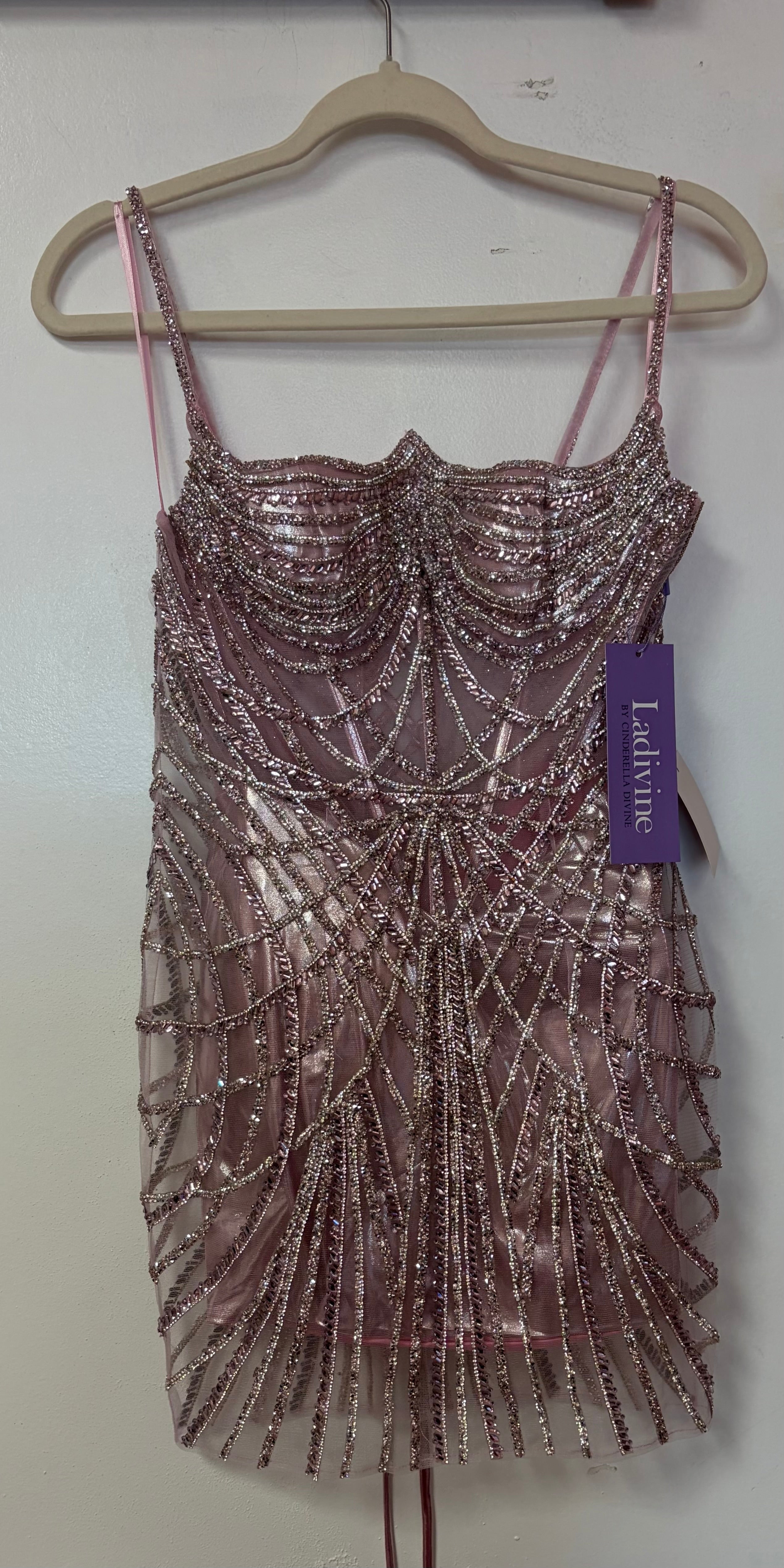 Ladivine by Cinderella Divine - CRYSTAL METALLIC FITTED MINI SHORT DRESS