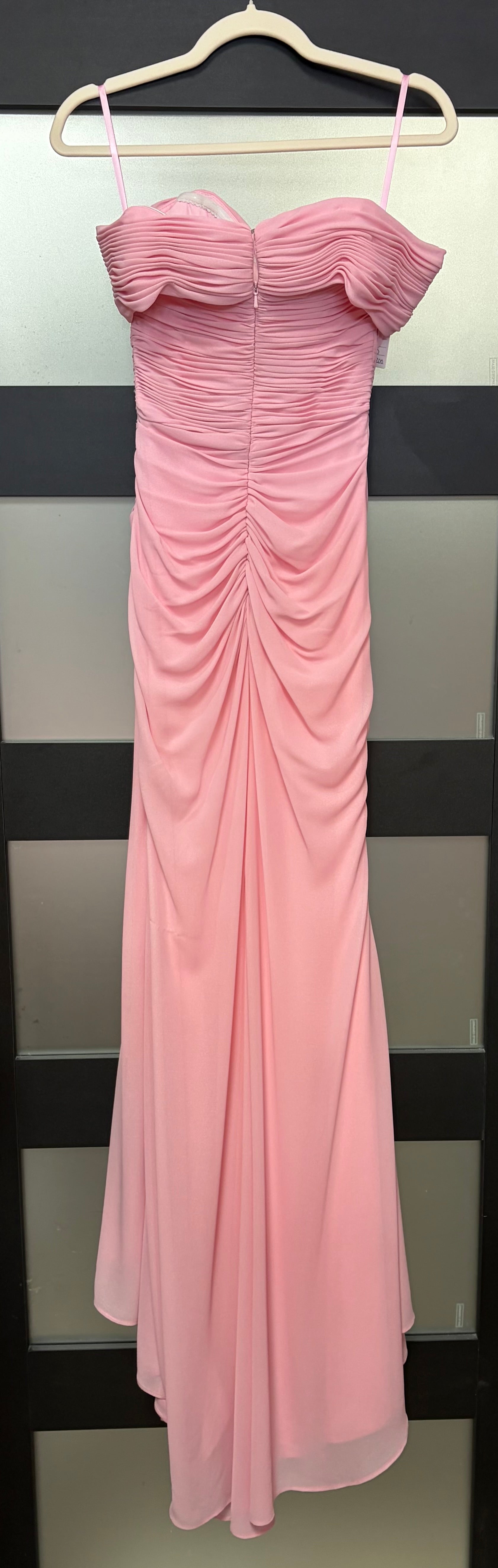 Ashley Lauren 11136 Blush Pink Off-the-Shoulder Ruched Evening Gown