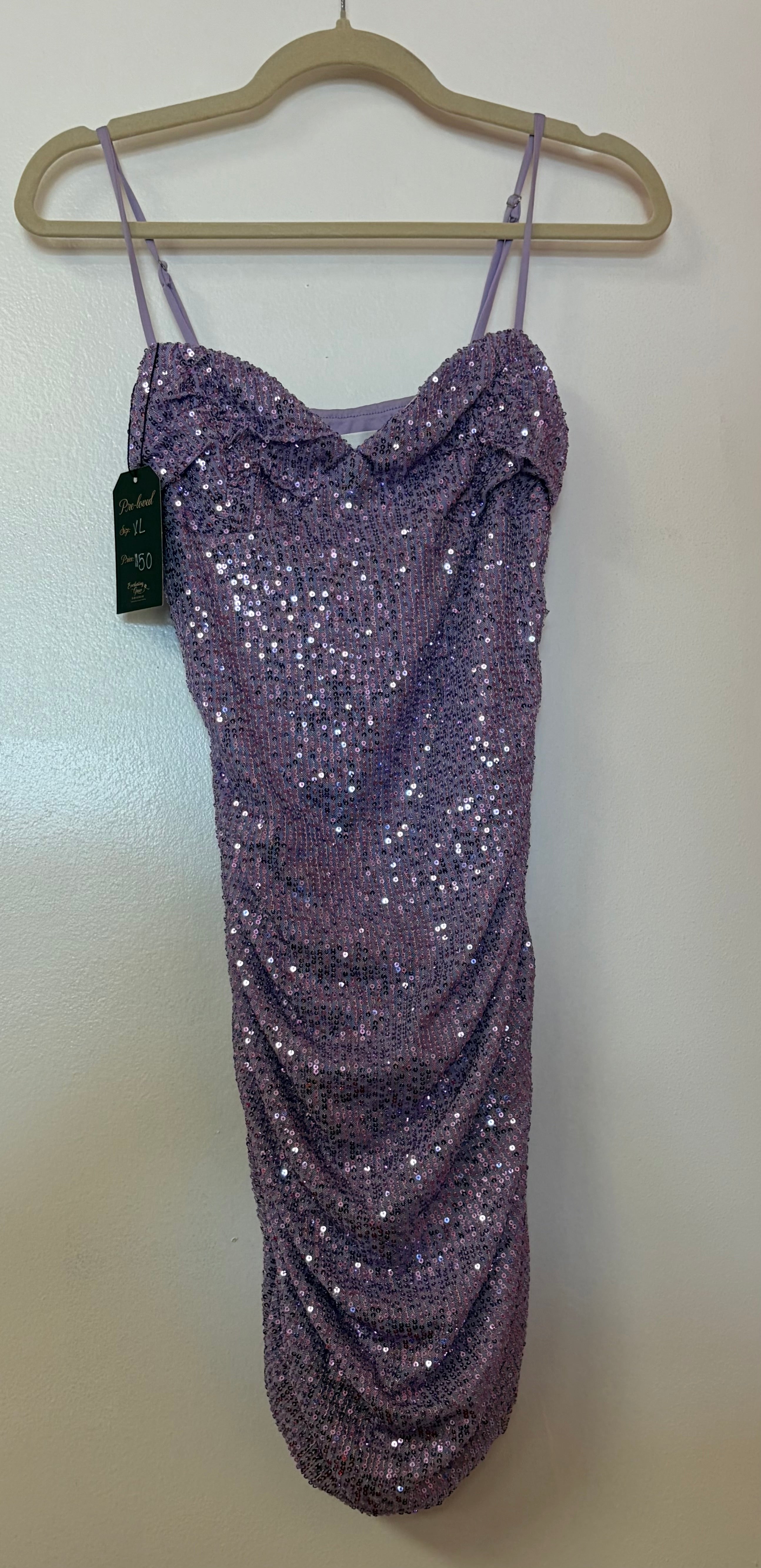 Lavender Sequin Ruched Bodycon Homecoming Dress Sparkly Cocktail Mini
