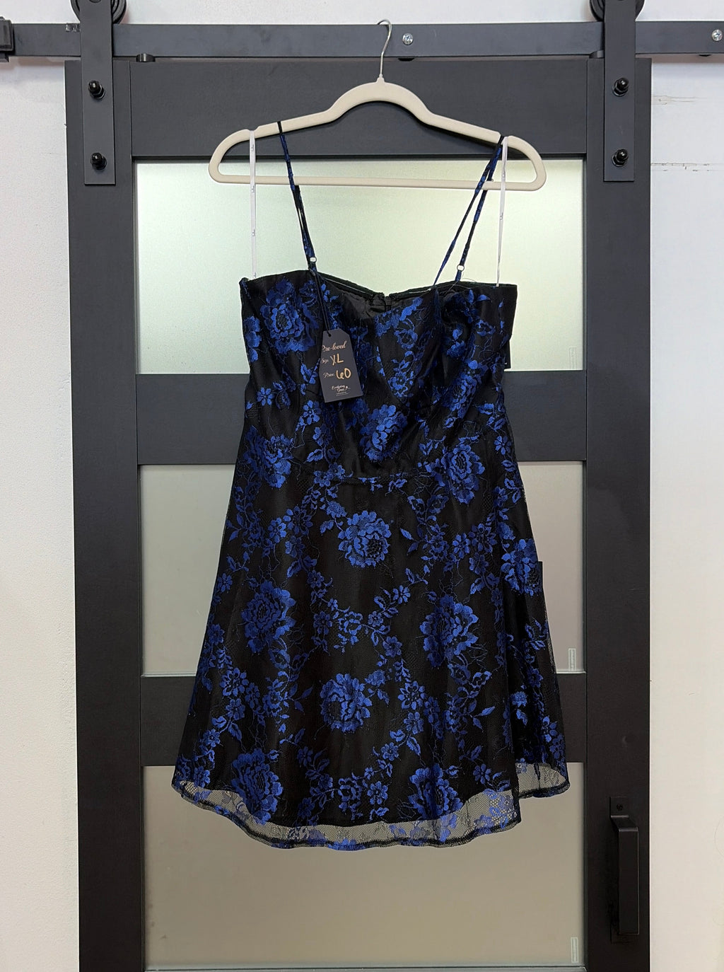 Lulus Midnight Bloom Black & Royal Blue Floral Cocktail Dress
