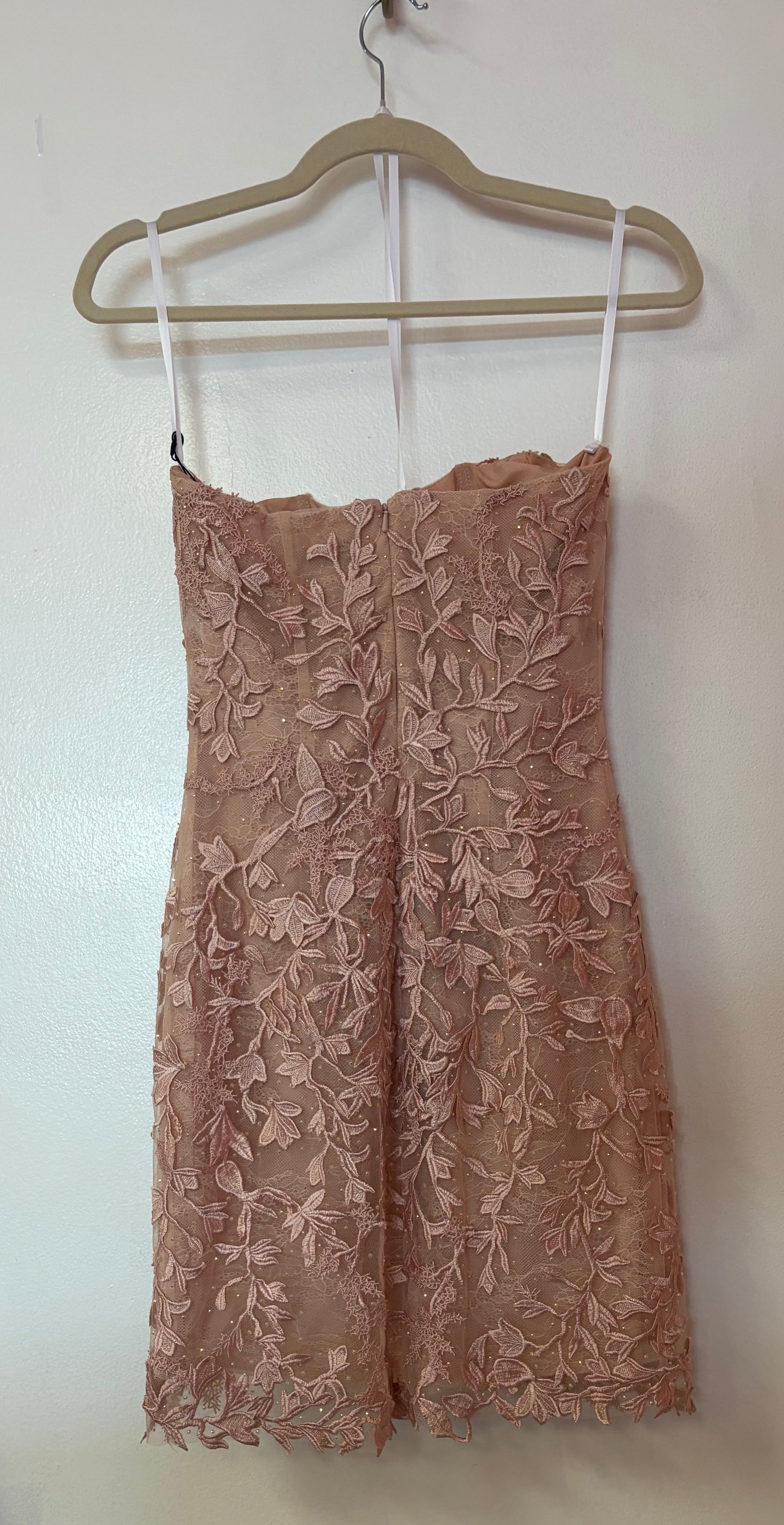 Sherri Hill 52339 Blush Embroidered Lace Cocktail Dress