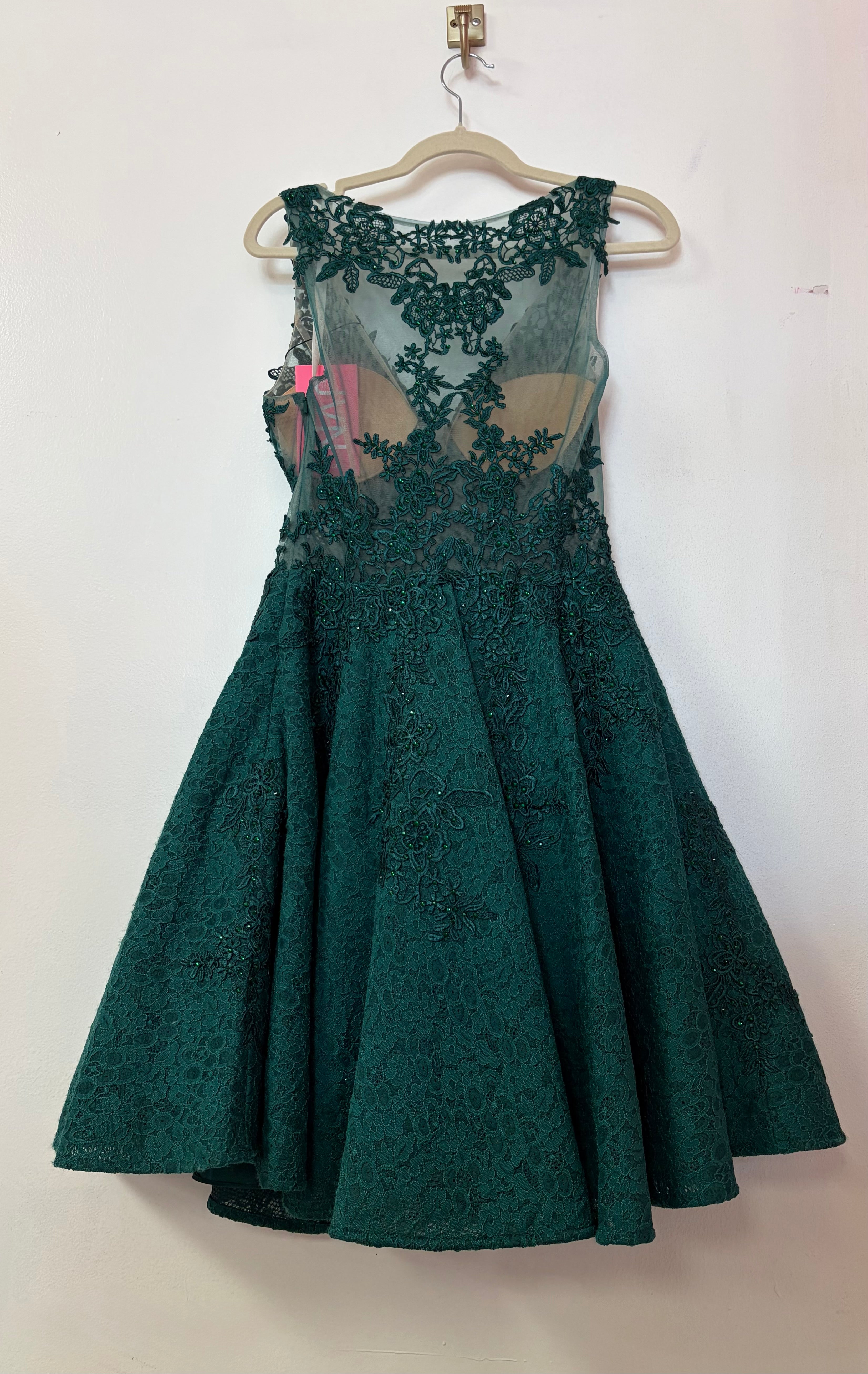 JVN by Jovani JVN45264 Emerald Lace Homecoming Dress