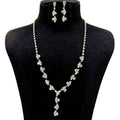 Diacly - Flower Bud Connection Rhinestone Necklace Set