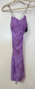 Sherri Hill Lilac Lace Rhinestone Lace-Up Homecoming Dress
