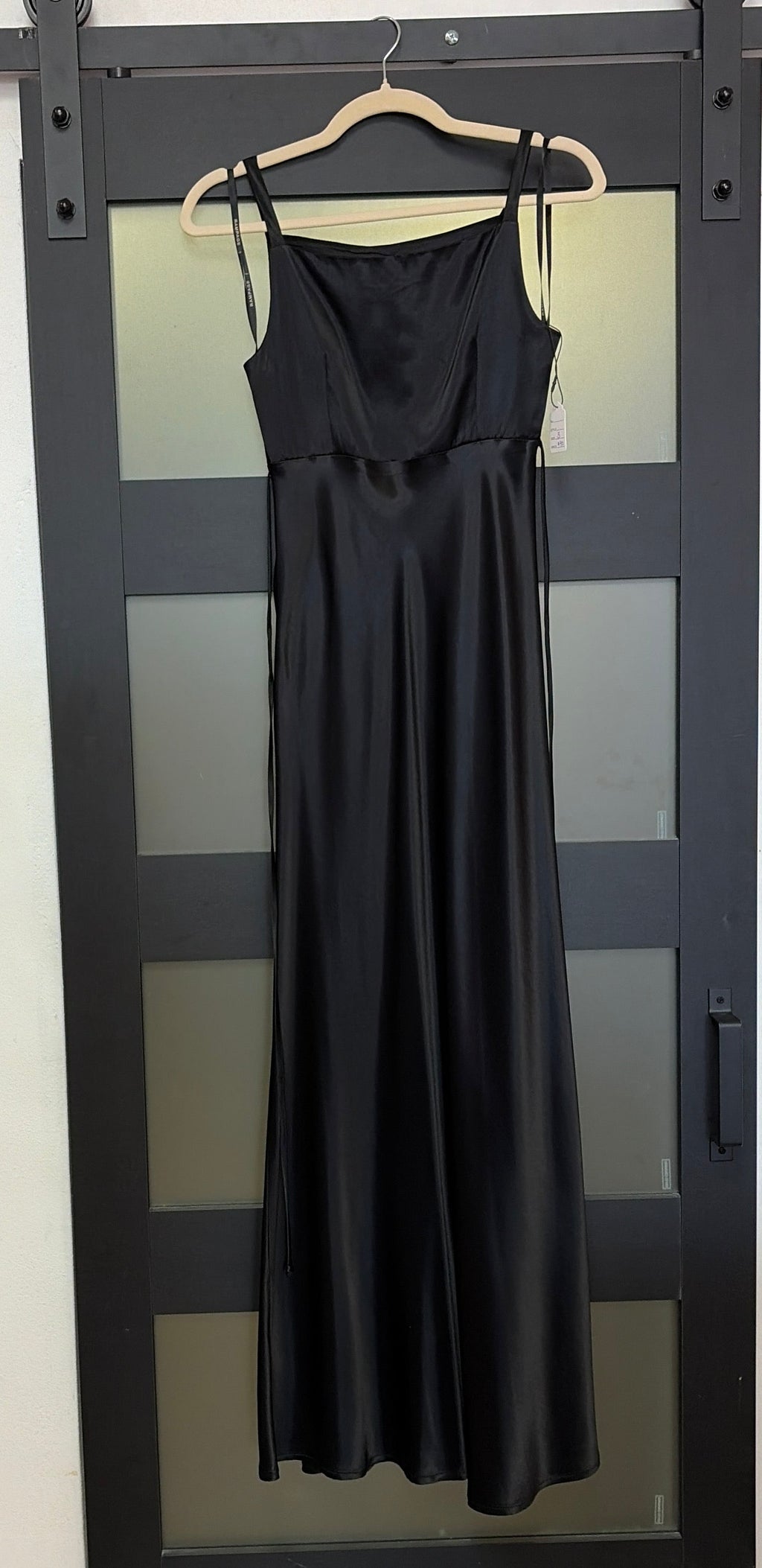 Rampage black silk dress with floral bust detailing