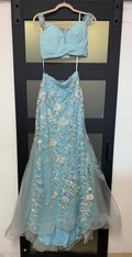 Morrell Maxie style 16342 ice blue two piece skirt set