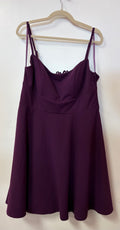 Plum Fit & Flare Homecoming Dress with Lace Back Detail