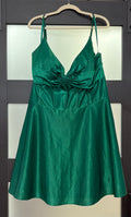 Abby Paris 94171 Emerald Satin Homecoming Dress