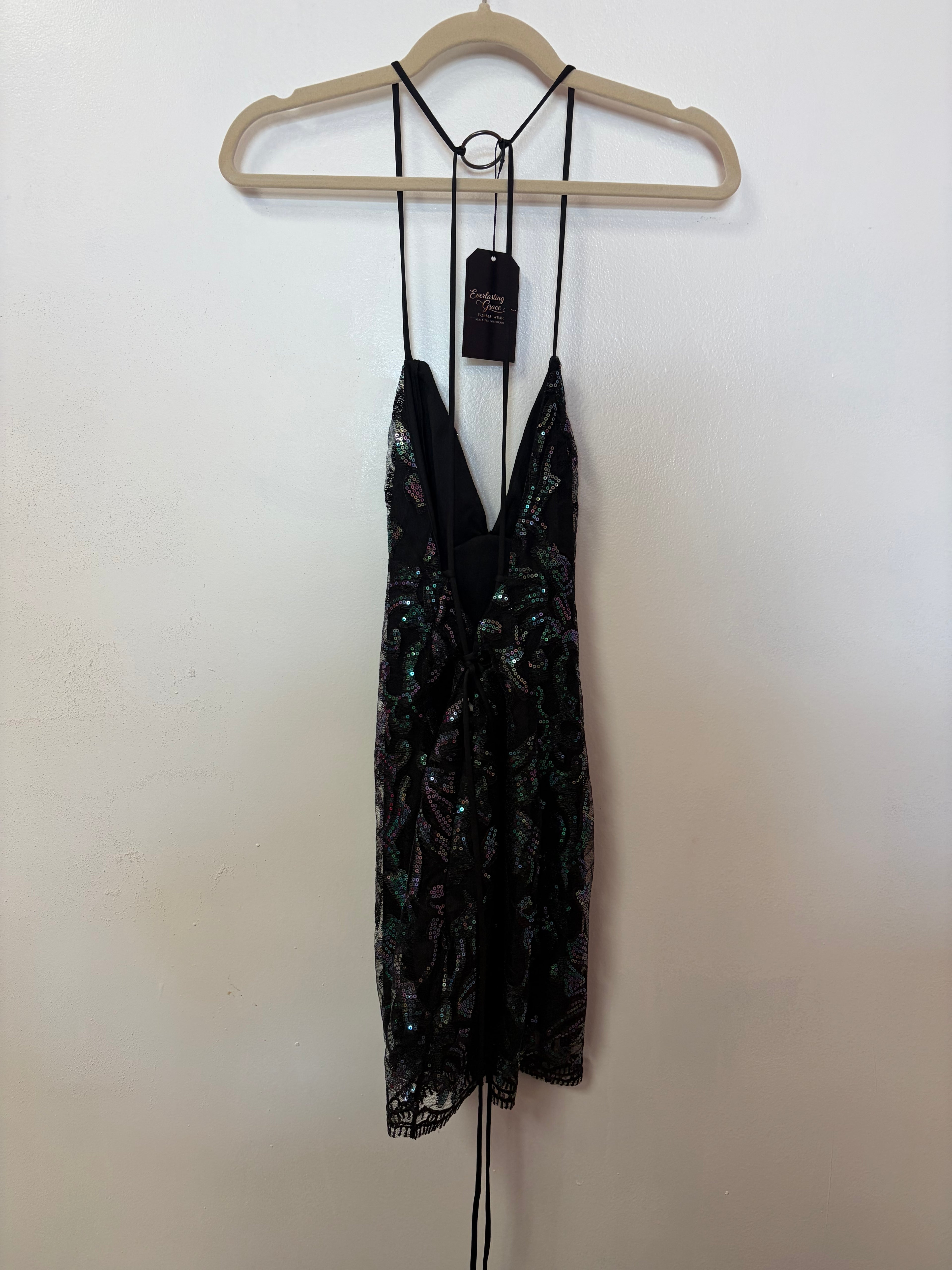 Lucy in the Sky Black Iridescent Sequin Mini Dress
