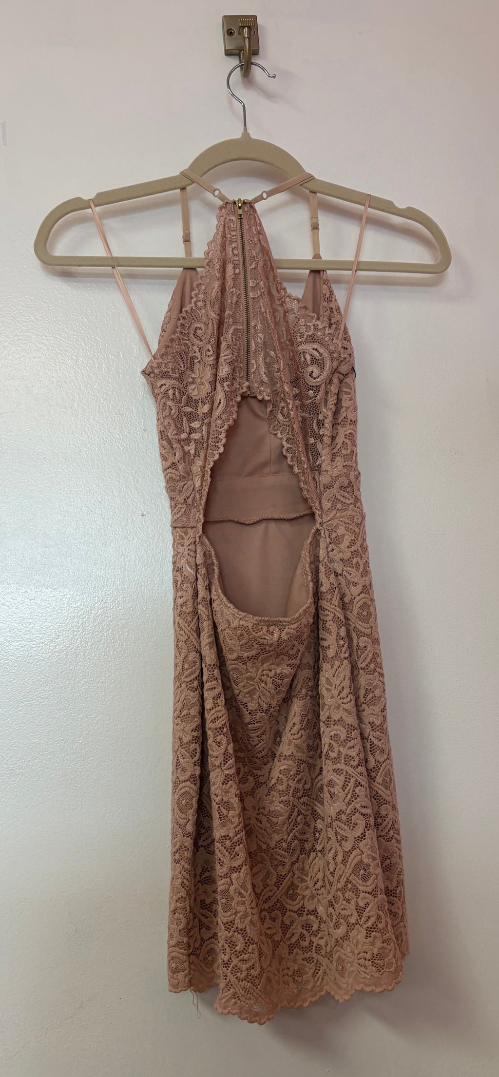 Windsor Dusty Rose Lace Halter Dress