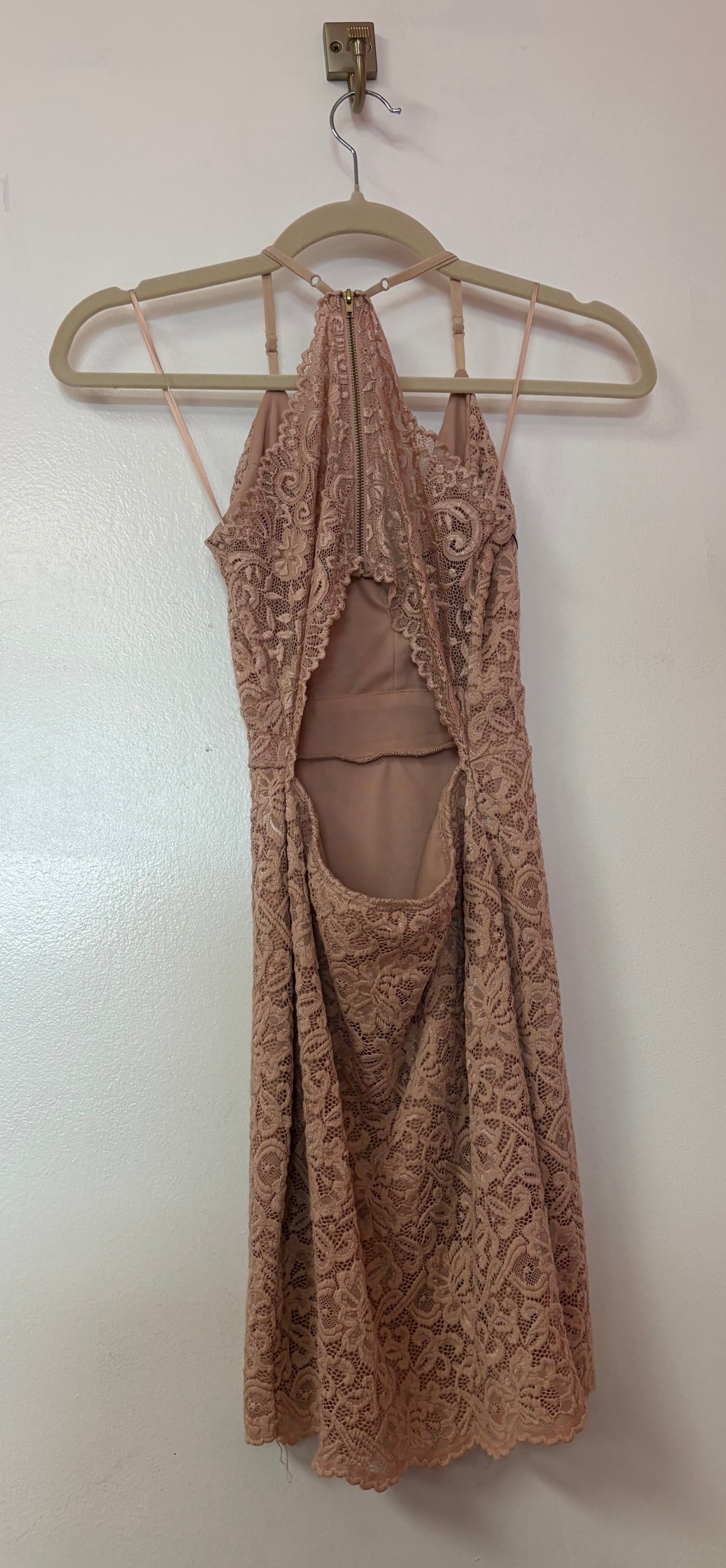 Windsor Dusty Rose Lace Halter Dress