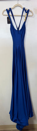 Jessica Angel 944 – Royal Blue Jersey A-Line Gown with Embellished Straps