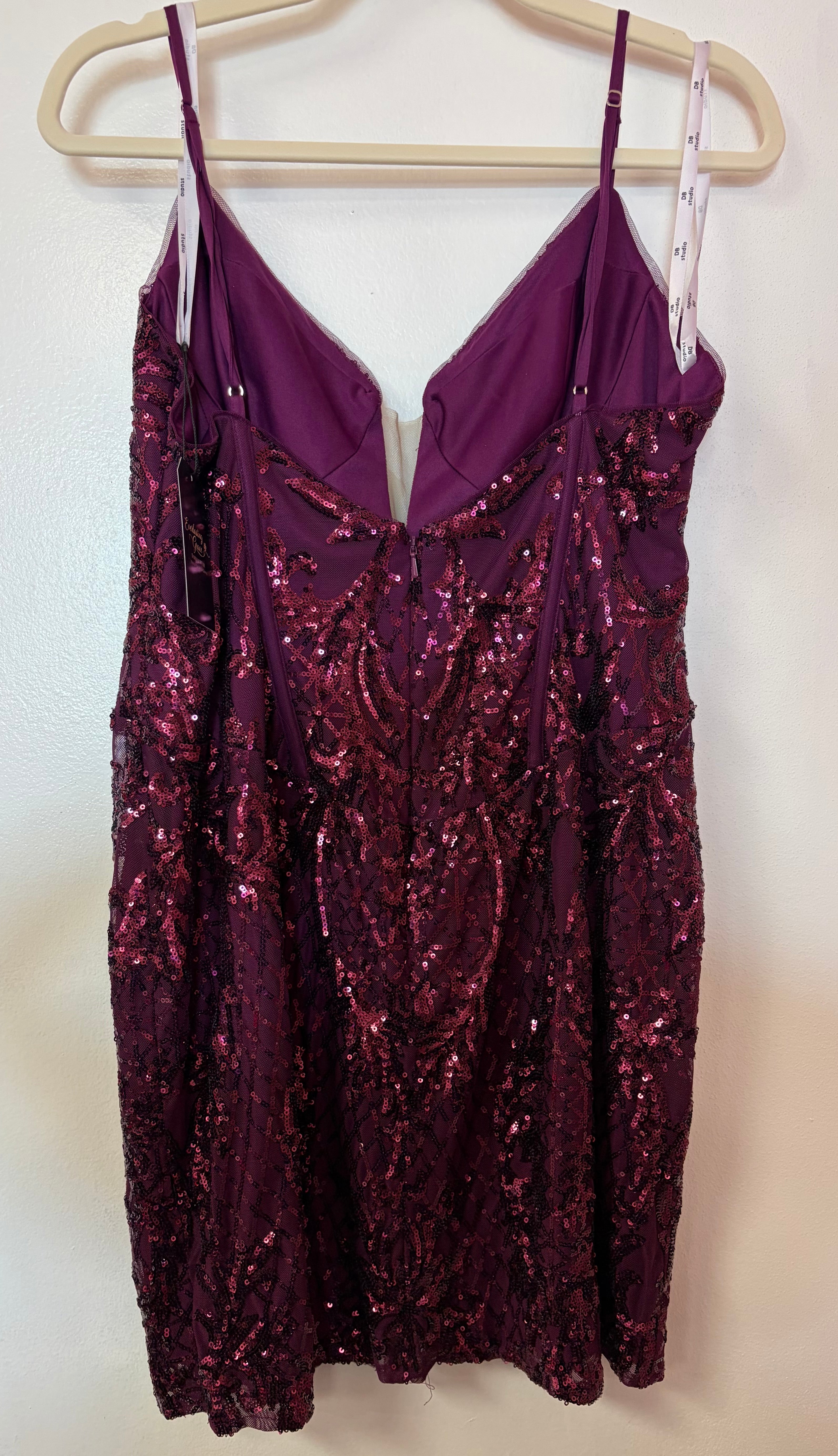 Purple Sequin Corset Bodycon Homecoming Dress with Allover Sparkle
