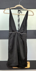 Peppermayo Black Halter Open-Back Mini Dress