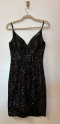 Jovani 25756 Black Sequin Embellished Homecoming Dress