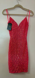 Windsor Hot Pink Sequin Bodycon Mini Dress