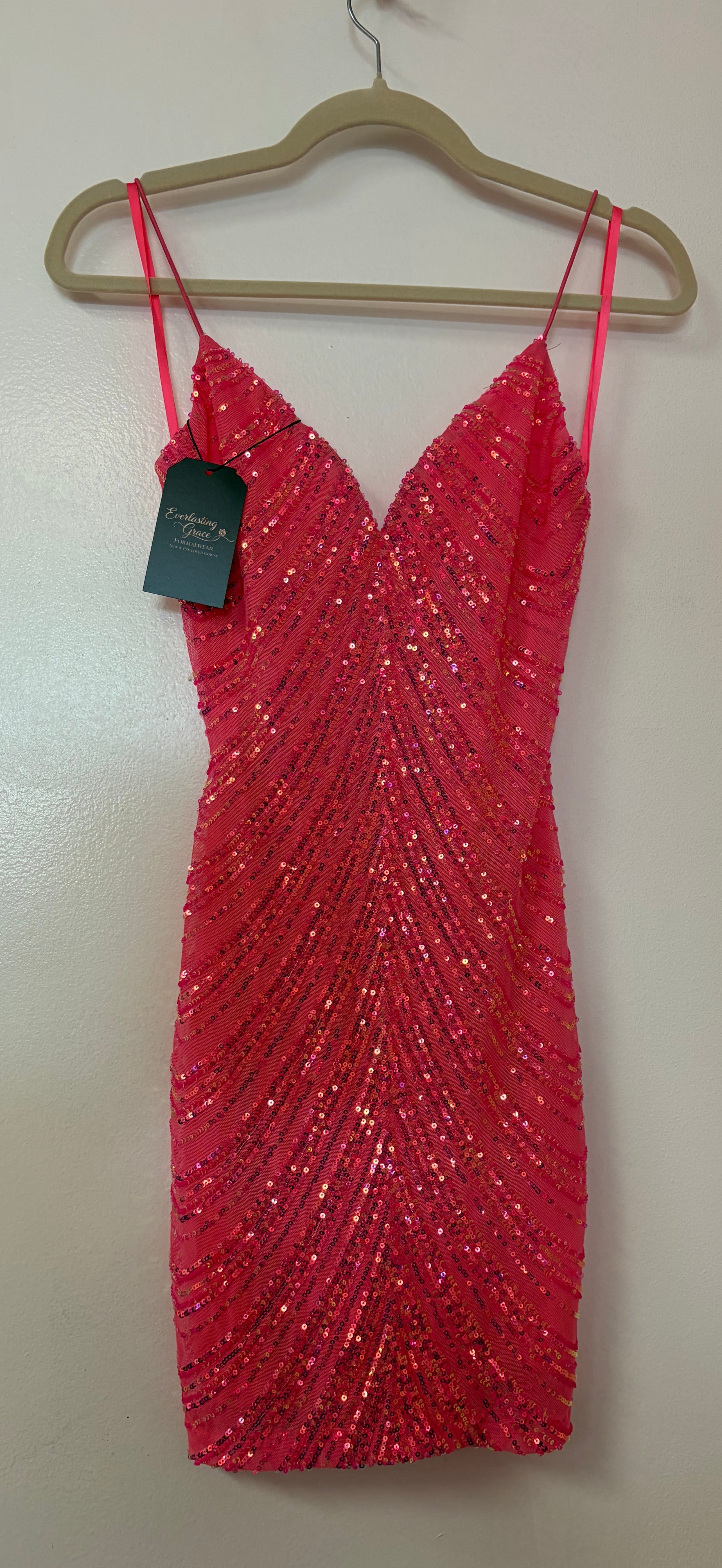 Windsor Hot Pink Sequin Bodycon Mini Dress