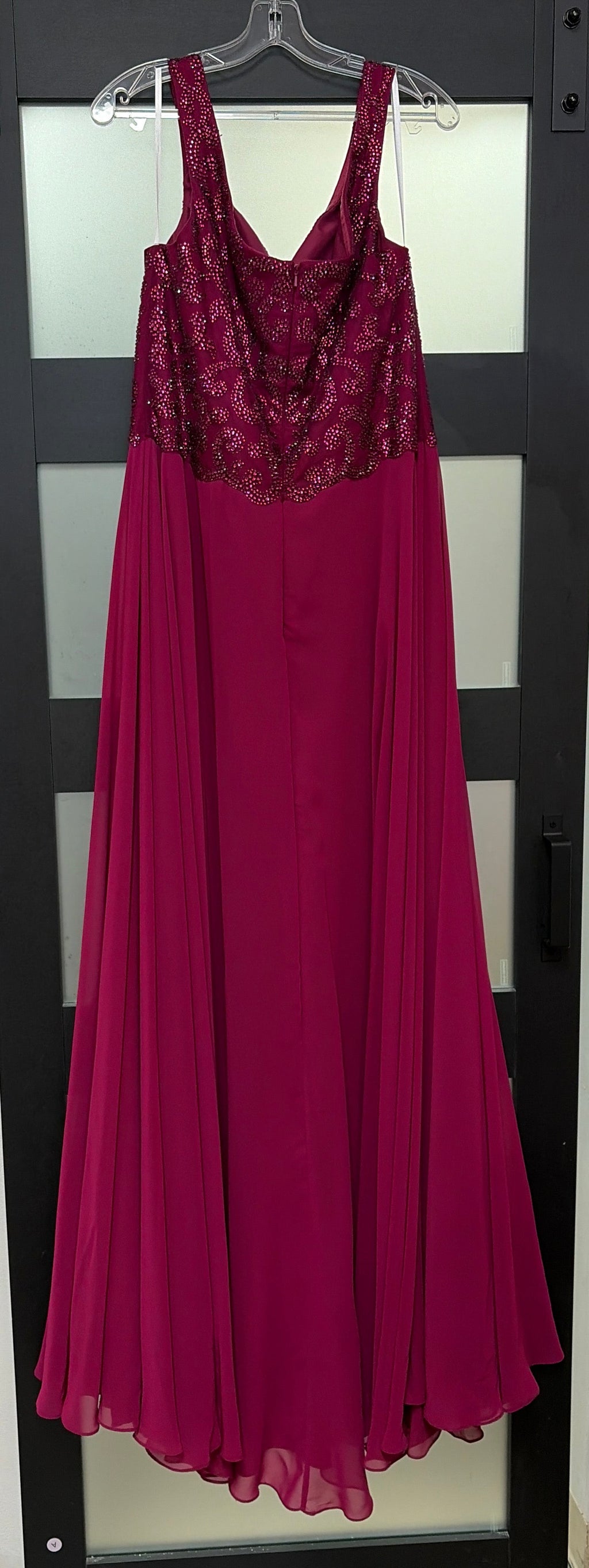 The Secret Dress by Alyce Paris 1385 Berry Embellished Chiffon Formal Gown