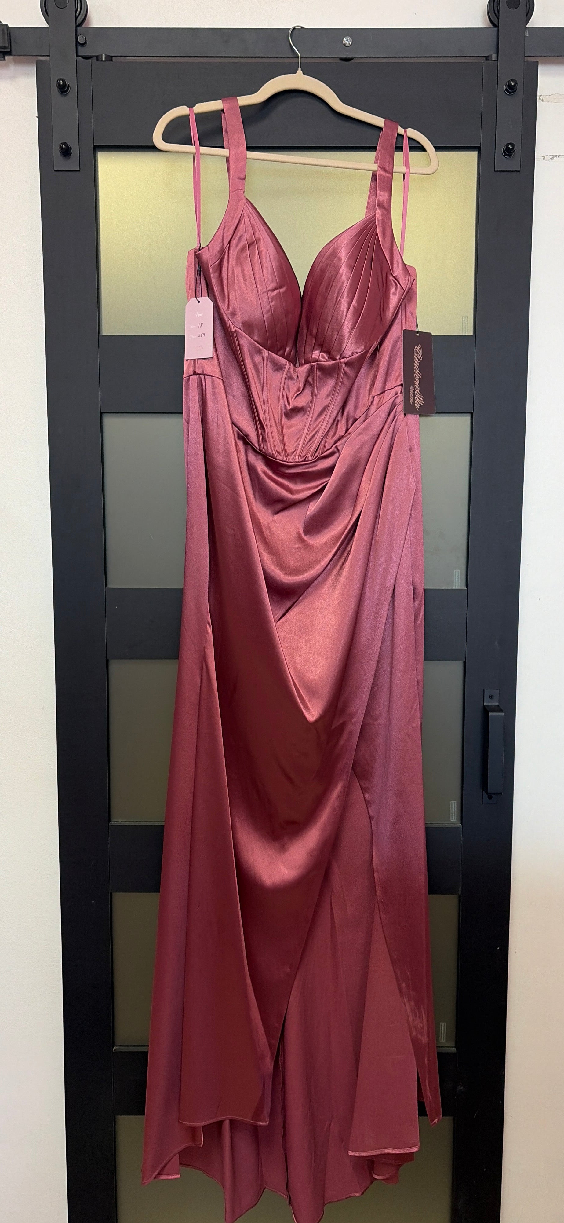 Cinderella Divine wine colored evening gown