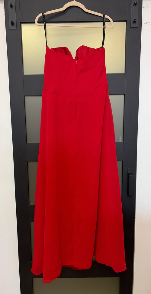 Alfred Angelo strapless red formal gown
