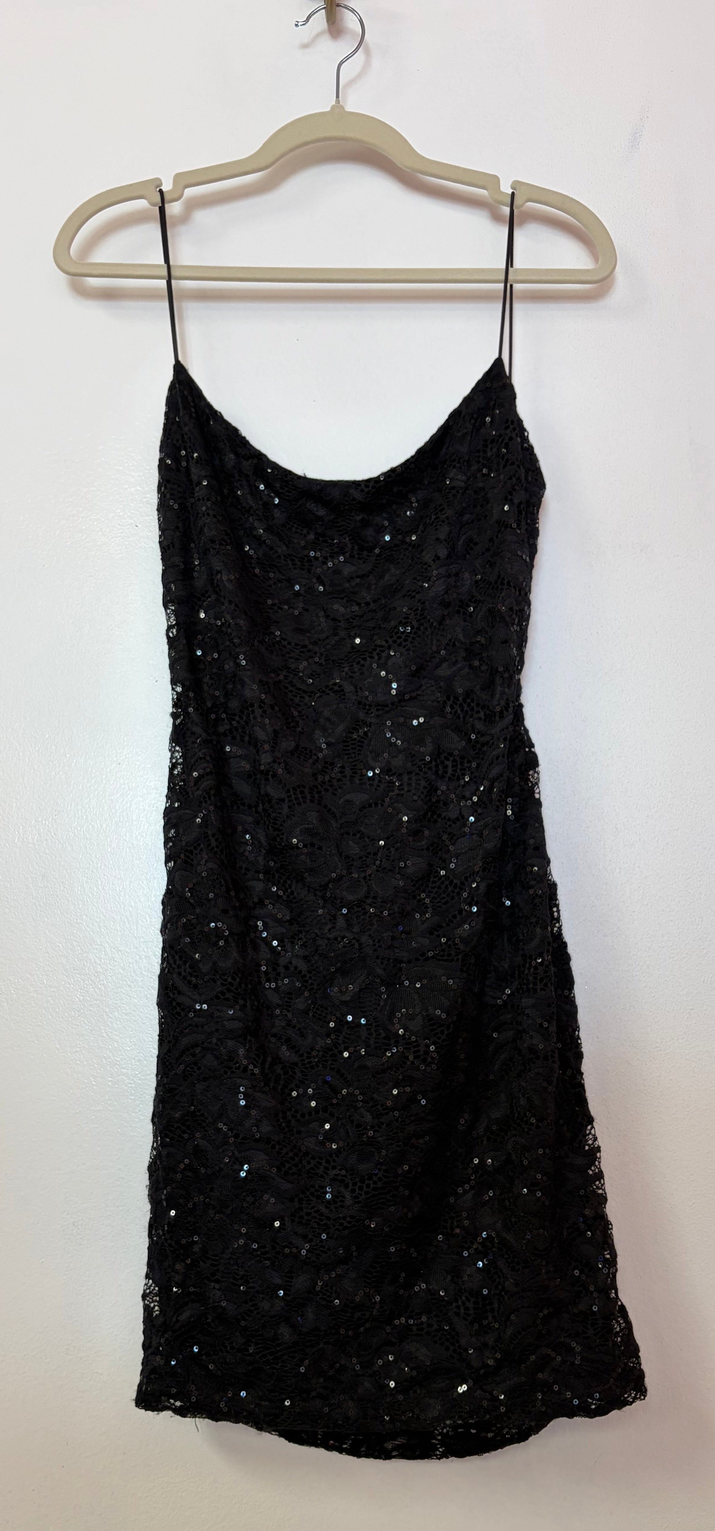 B Darlin Black Sequin Lace Cocktail Dress