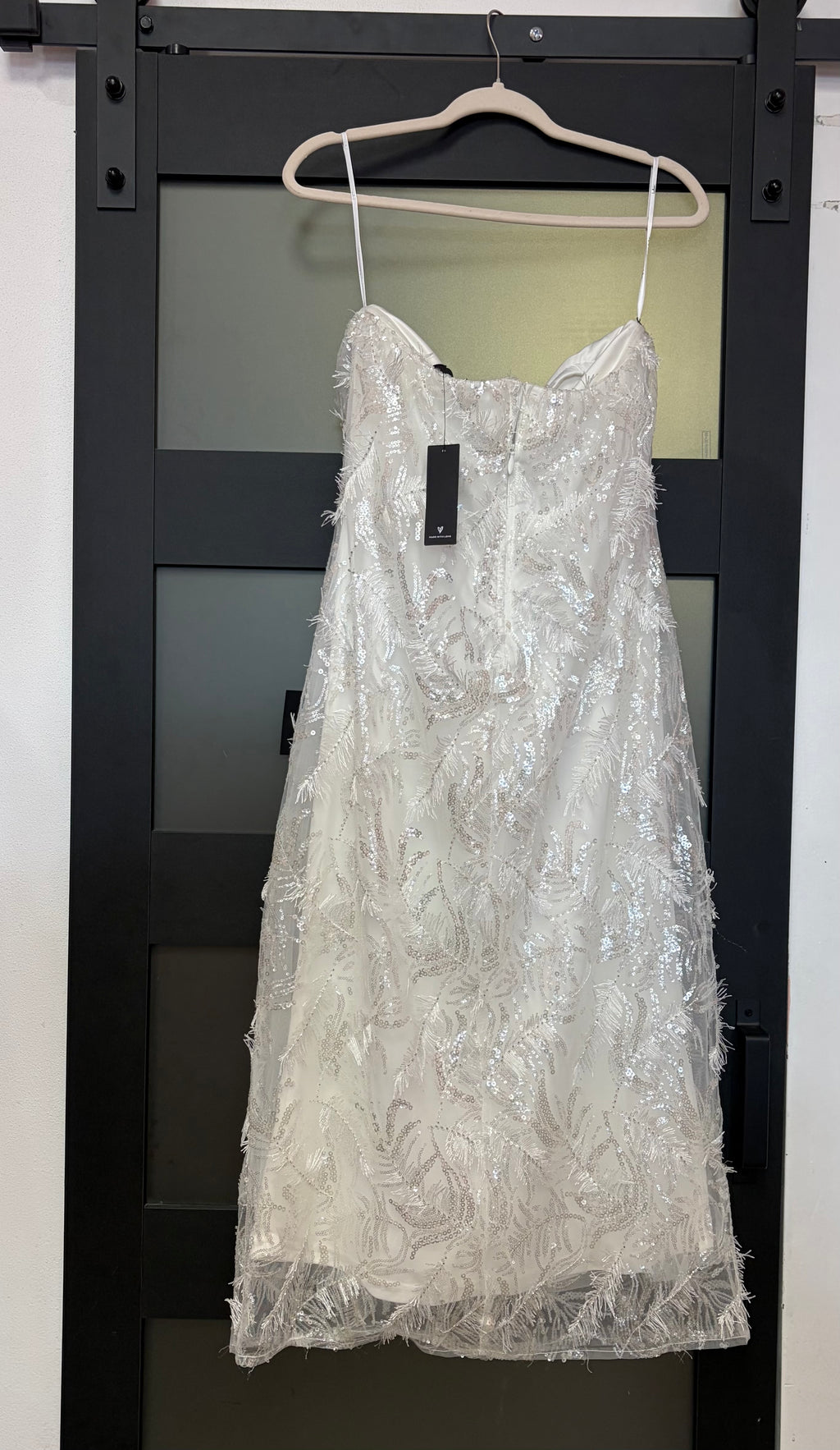 Lulu's Glamorous Bridal Mini with Delicate Fringe Detail