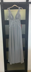 GB grey beaded formal gown