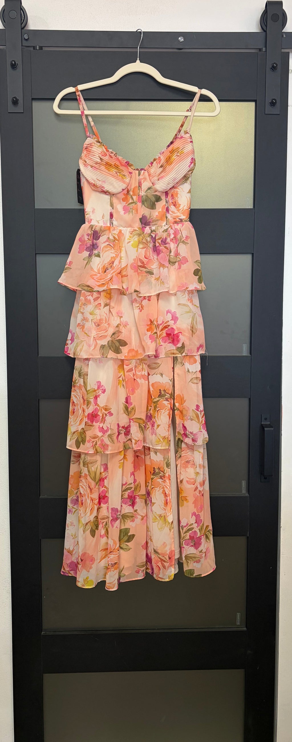Birdy Grey Blush Garden Tiered Ruffle Dress