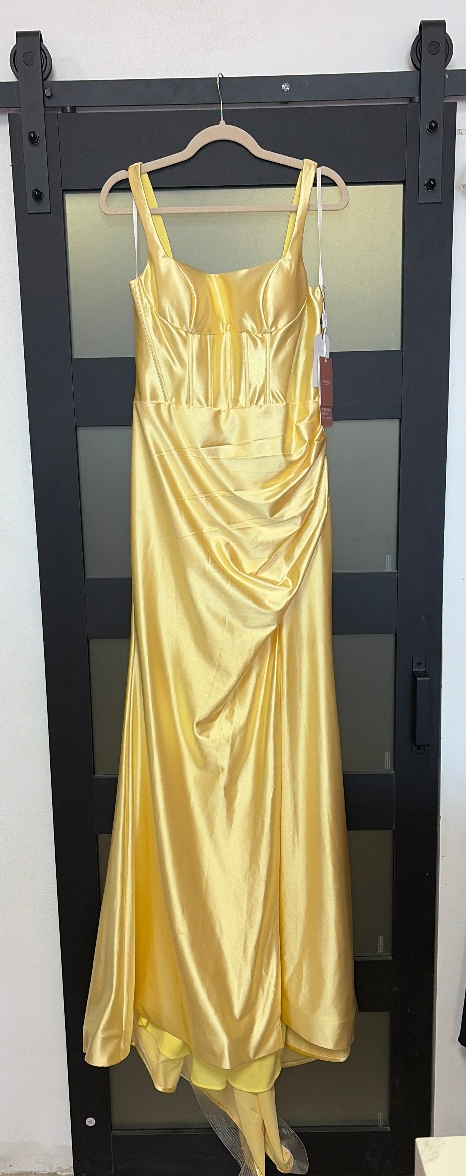 Stacee's yellow long gown