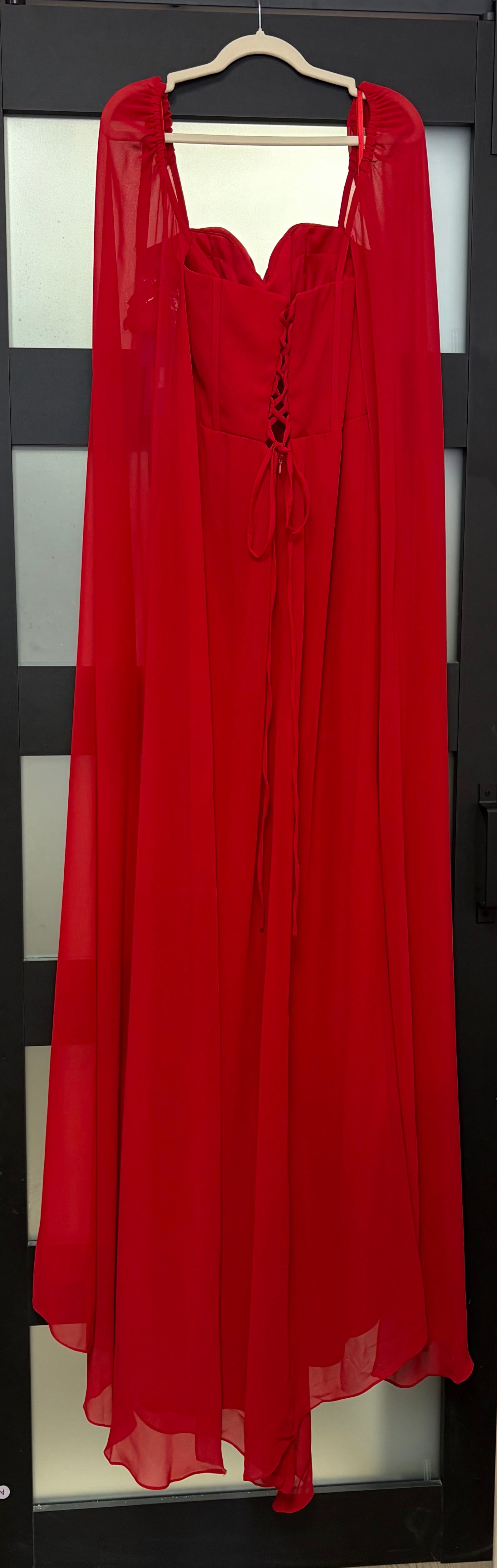 Ladivine CD356 Red Draped Corset Gown