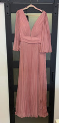 Dusty rose long sleeve long gown