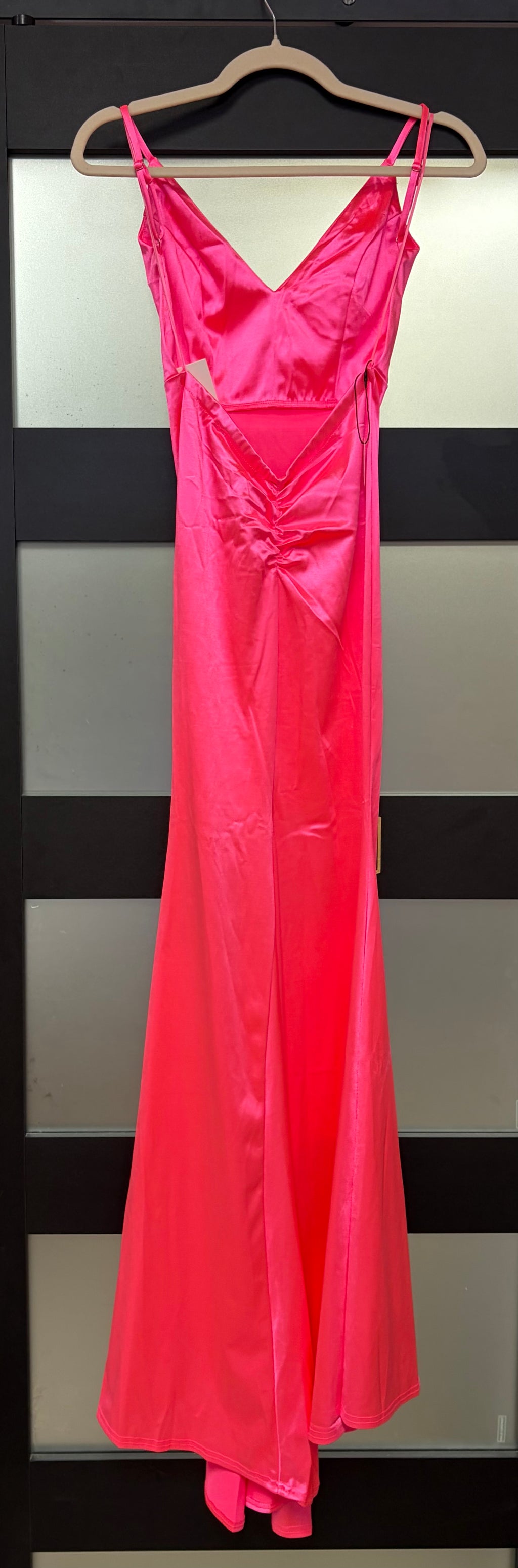 Ladivine by Cinderella Divine - NEON FITTED SATIN DRESS