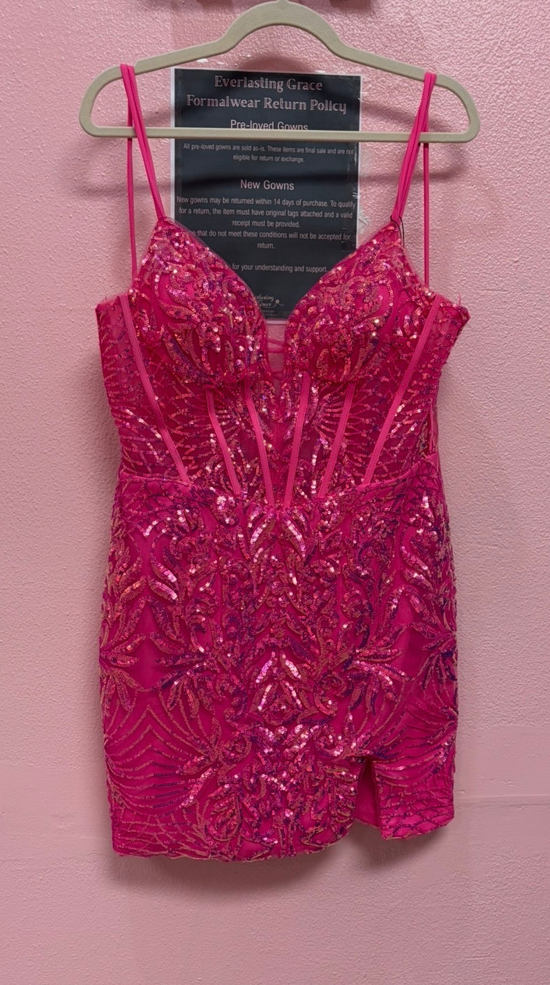 Hot pink minidress