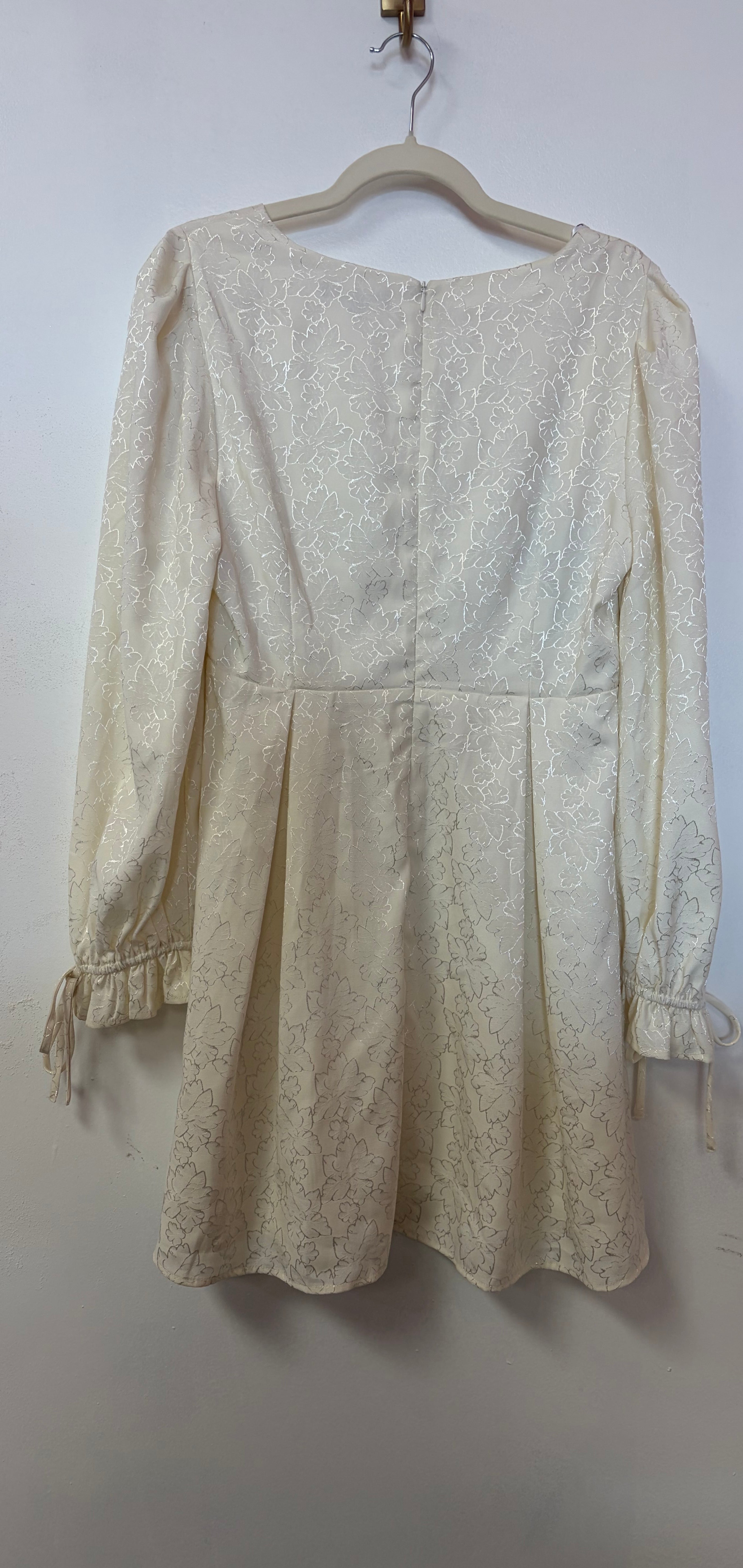 Lulus Ivory Floral Jacquard Mini Dress with Cowl Neck and Long Puff Sl – Everlasting Grace Formalwear LLC